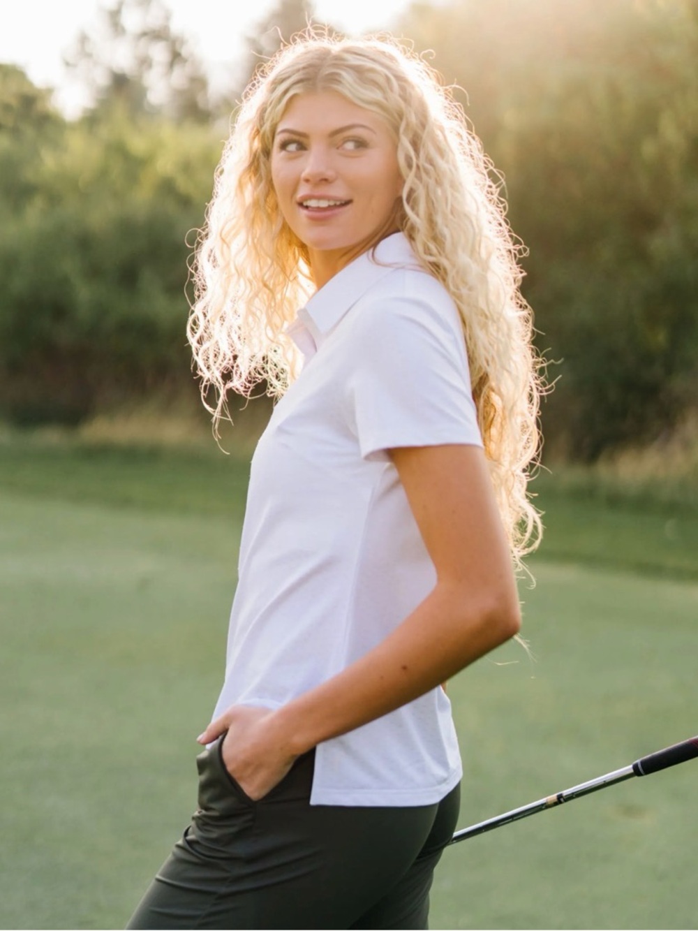 ZYIA White Polo Shirt - Casual Golf Top Size M